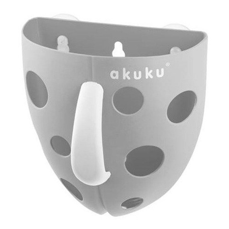 Akuku Pojemnik na zabawki kapielowe szary
