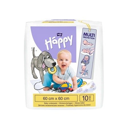 Bella Baby Happy Podkłady higieniczne do przewijania 60cm x 60cm, 10 szt.