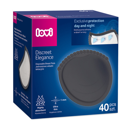 Lovi Wkładki laktacyjne Discreet Elegance czarne 40szt.