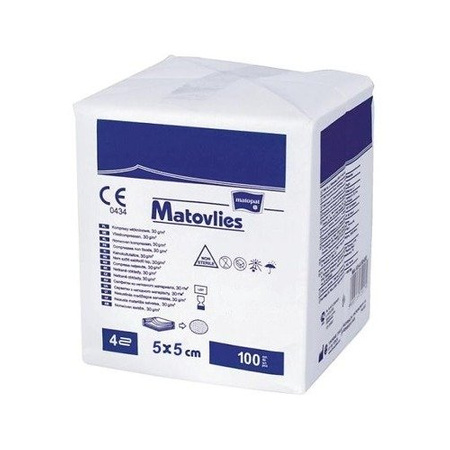 Matovlies Kompresy z włókniny niejałowe 30G 4W 5X5 100 szt.